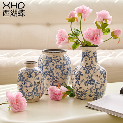 【景德镇】青花瓷复古花瓶摆件