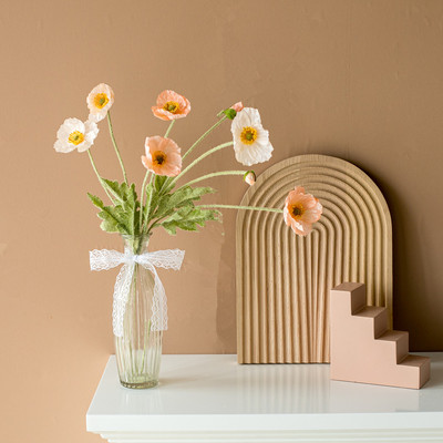 虞美人仿真花ins玻璃套装摄影