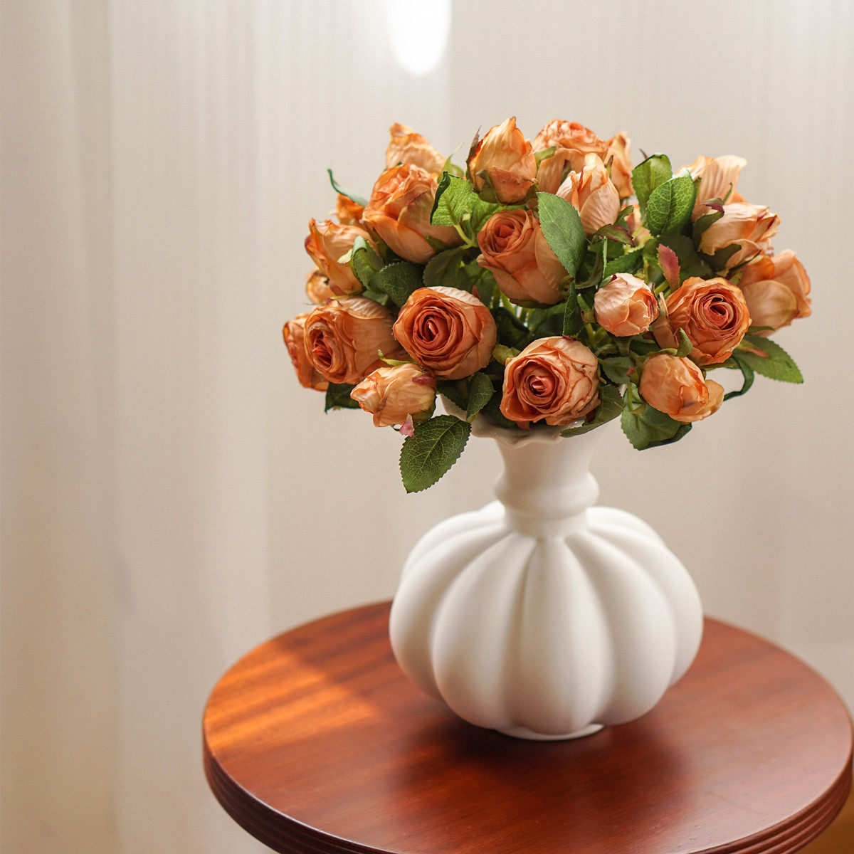 轻奢复古焦边小玫瑰仿真花干花蔷薇家居客厅茶几婚庆装饰假花摆件,鲜花速递/花卉仿真/绿植园艺,仿真花,淘宝优惠券,粉丝福利购,淘宝优惠卷