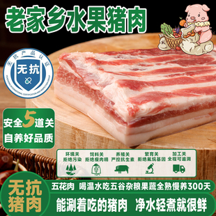 【无抗认证】老家乡水果猪五花肉粮食果蔬慢养猪肉一口香儿时味道