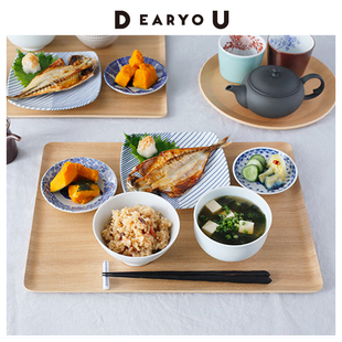 日本进口轻质木制托盘长方形茶壶茶托家用食品级防水餐盘水杯托盘