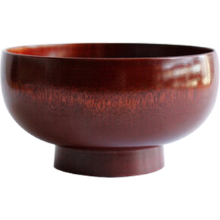 吉田手工业设计室日本进口木碗山中漆器饭碗家用汤碗手工亲子碗