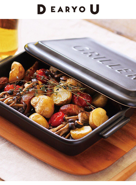 DEARYOU日本进口Meister Hand烤箱烤盘陶瓷巴慕达烤盘焗饭碗带盖