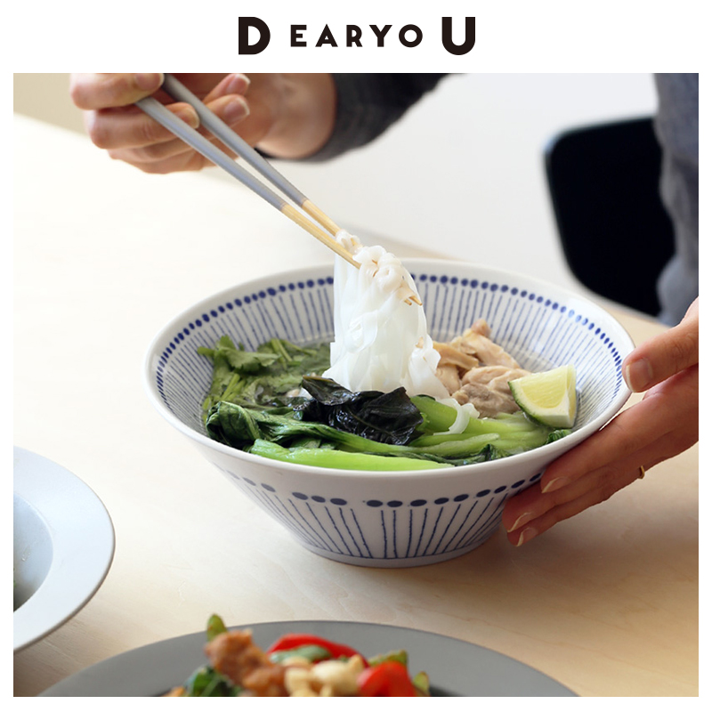 tojiki日本进口苍十草拉面碗面碗