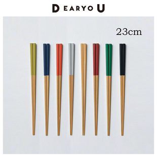 日本产白竹手作YAMACHIKU竹筷方形方头筷子轻奢高档一人一筷23cm