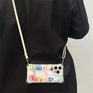 卡通可爱适用华为pura80手机壳新款p70pro+全包mate70/60pro硅胶p60个性mate60挂绳nova14/13/12防摔背带斜挎