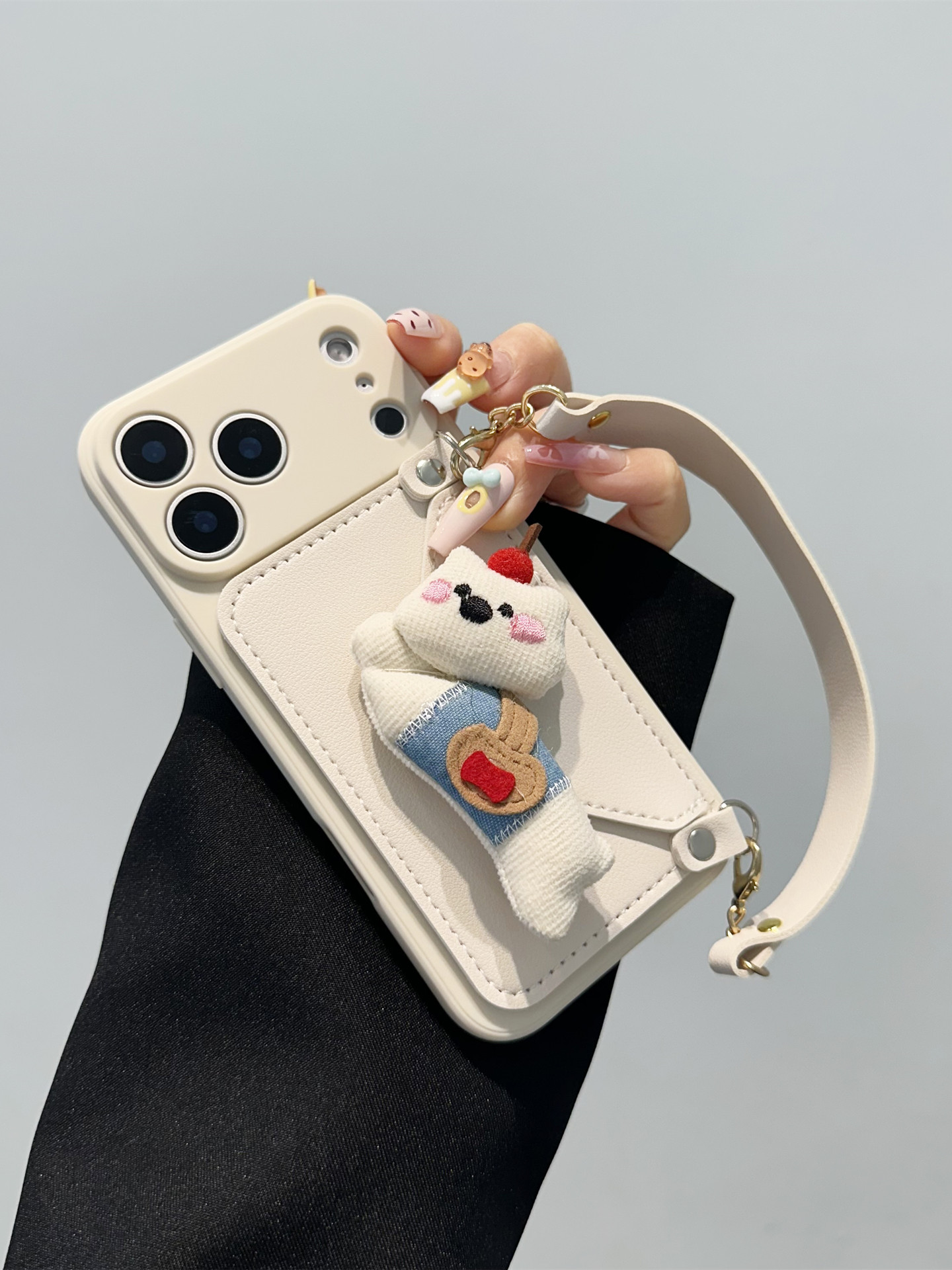 董白樱桃小熊卡包适用苹果16promax手机壳iPhone1 - Product image 3