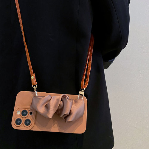 简约丝巾手腕带斜跨挂绳手机壳