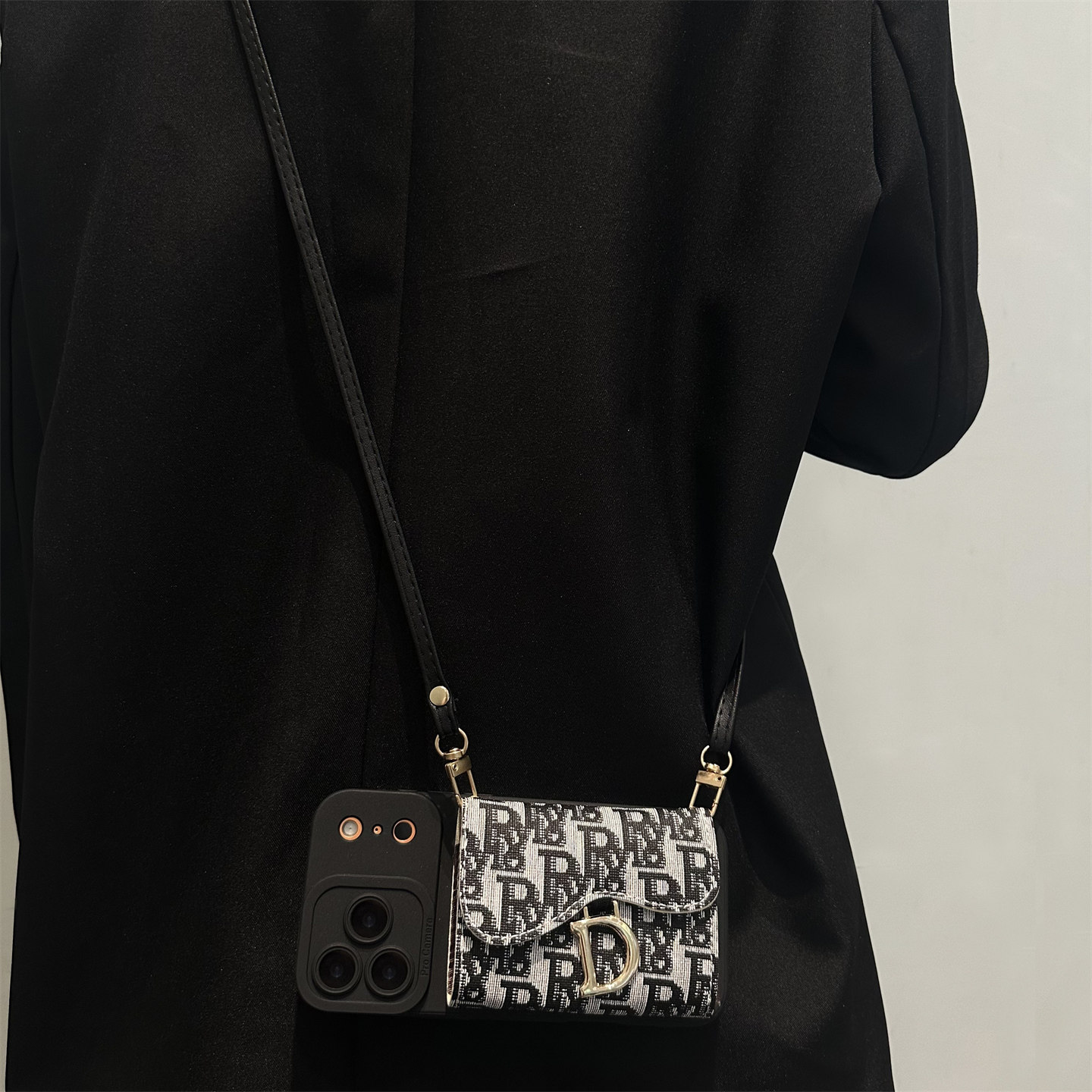 适用荣耀500pro手机壳插卡零钱包400/300/200/100复古英文字母magic7/6女90gt斜跨挂绳80全包70防摔x60/x50女