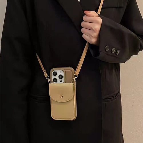日韩简约卡包斜跨手机壳背带