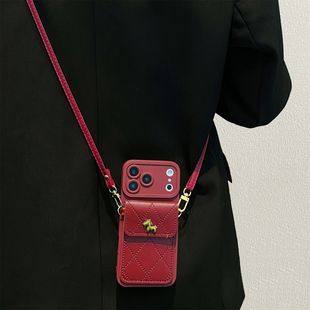 菱格金色小马卡包适用荣耀500手机壳400pro简约300女200斜挎magic8/7挂绳100马年90/80/70时尚x50全包win防摔