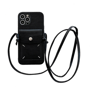 简约马吉拉风格卡包适用iPhone16promax苹果17pro手机壳14全包镜头13创意7plus防摔12皮纹15pro软壳xr斜挎8女