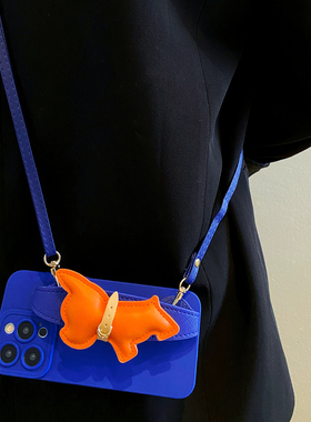 橙色斗牛犬腕带适用荣耀500手机壳400/300pro荣耀magic8/7全包200防摔套100斜挎90挂绳80皮质x70i女x60全包软