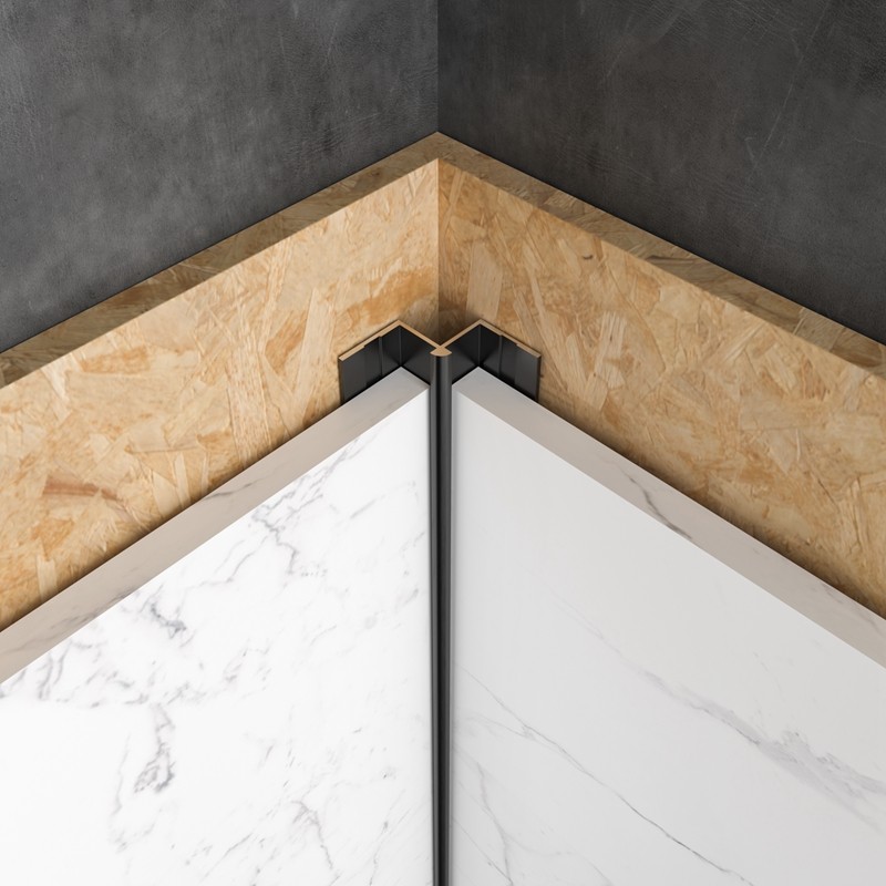 典爵阁收边条瓷砖阳角板材收口阴角包边封边条铝合金属海棠角黑色