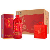 6瓶装 红旗酒52度浓香型正品 500ml 礼盒款 白酒纯粮食整箱6瓶装