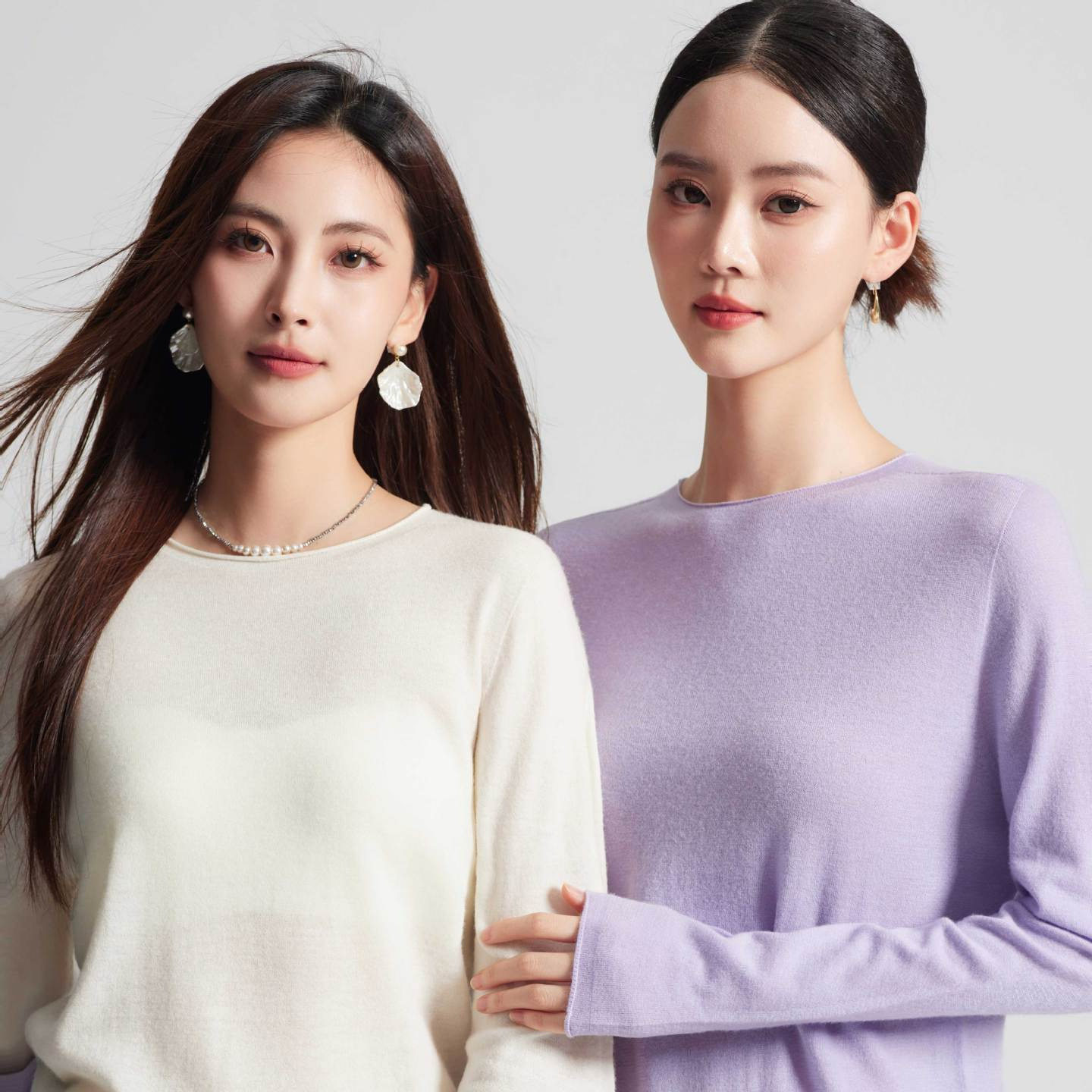 可机洗18针100%纯羊毛衫女士秋款宽松休闲卷领打底针织衫毛衣女装