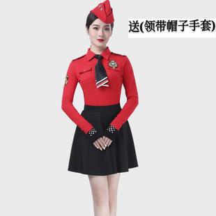 新款水兵舞套装秋冬装长袖广场舞服装女套装新款演出舞蹈健身跳舞