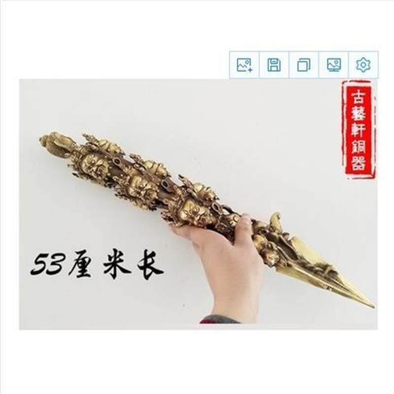 新品尼泊尔藏传法器青铜金刚杵金刚橛降魔杵纯铜普巴杵大号带底座