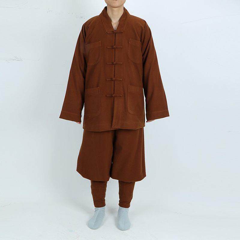 新品善之缘僧服冬季呢料免绑腿加厚短褂僧衣服男小褂和尚服女棉衣
