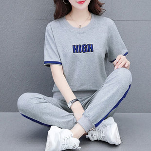 品牌休闲运动服套装女夏季2026年新款高端薄款女士洋气中年妈妈装