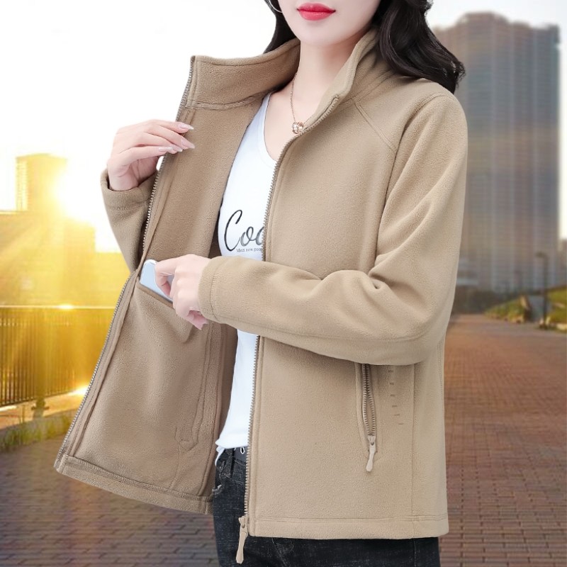 春秋季摇粒绒外套女士2025新款