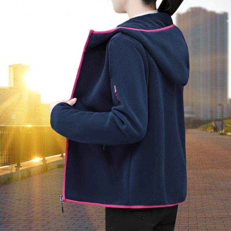 冬季户外摇粒绒外套女士加绒