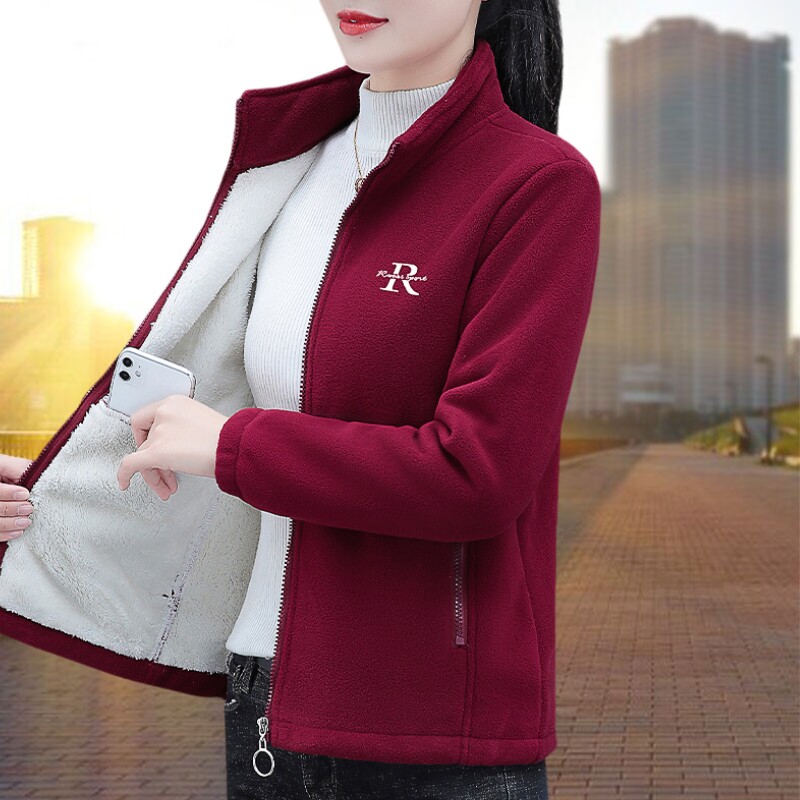 摇粒绒女外套秋冬203新款中老年