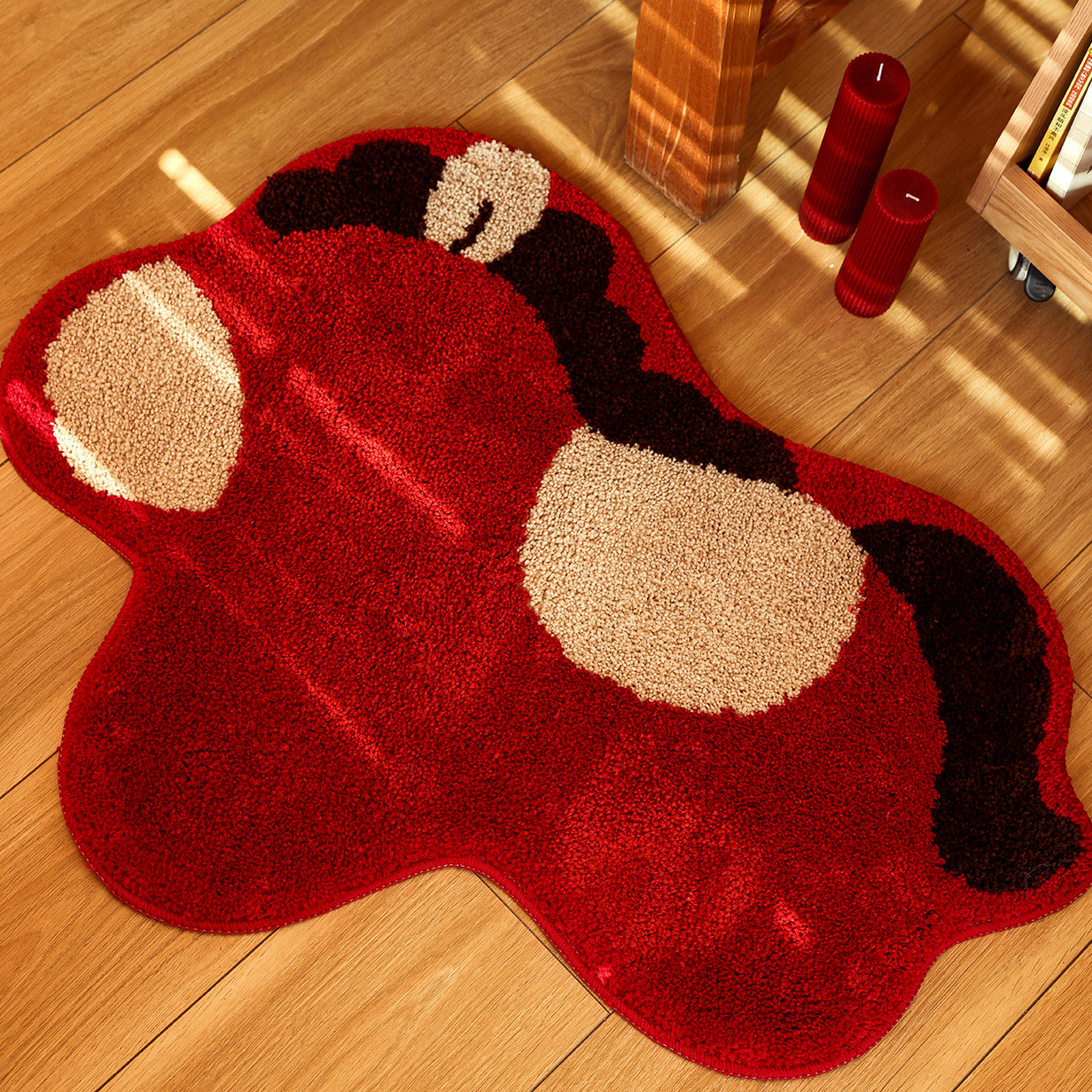 马年地毯新年床边毯加厚簇绒红色喜庆客厅卧室春节装饰毯防滑脚垫,居家布艺,床边毯,淘宝优惠券,粉丝福利购,淘宝优惠卷