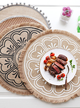 Woven coasters ins Nordic placemats cotton linen place mat