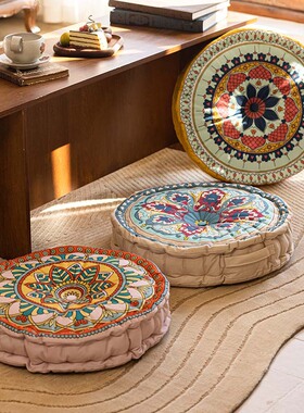 Ethnic cushioned floor mat for sitting and buttocks support