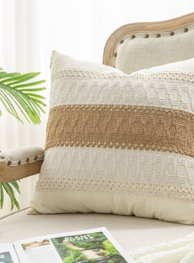 新款棉麻波西米亚抱枕腰枕靠枕沙发办公室靠垫套 pillow cushion