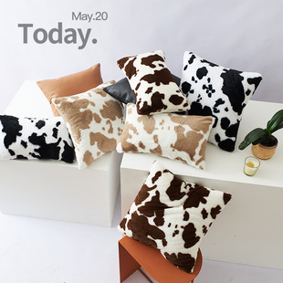 Double-sided plush cow-patterned pillow cushion cover 抱枕套
