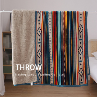 Bohemian style lambskin velvet sofa blanket nap blanket 毛毯