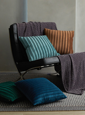Dutch ribbed pleated fabric throw pillow cushion cover 抱枕