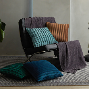 Dutch ribbed pleated fabric throw pillow cushion cover 抱枕