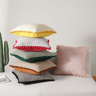 Monet woven color pillow with fringed edges cushion cover