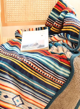 Nordic double thick warm winter lamb coral blanket羊羔绒毯子