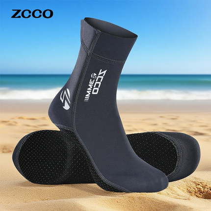 ZCCO成人3MM加厚长筒沙滩浮潜袜儿童游泳装备速干防滑珊瑚潜水袜
