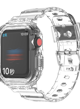 适用iwatch11/10/9/8苹果保护套一体冰川透明s8手表s9表带apple watch7/6/5/se/s10男女s7运动智能ultra配件