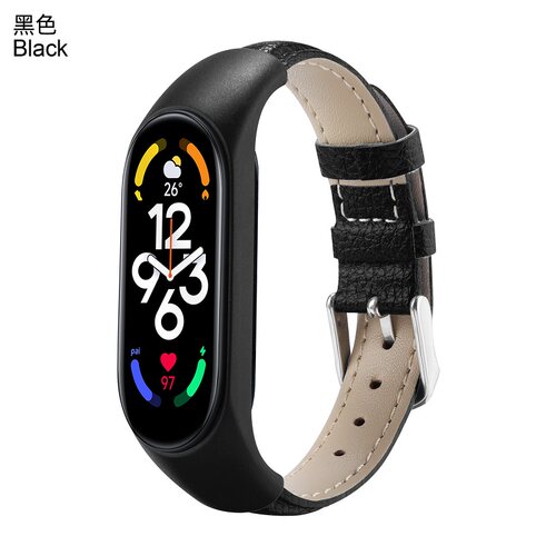 适用小米手环8/7/6/5代PU皮表带