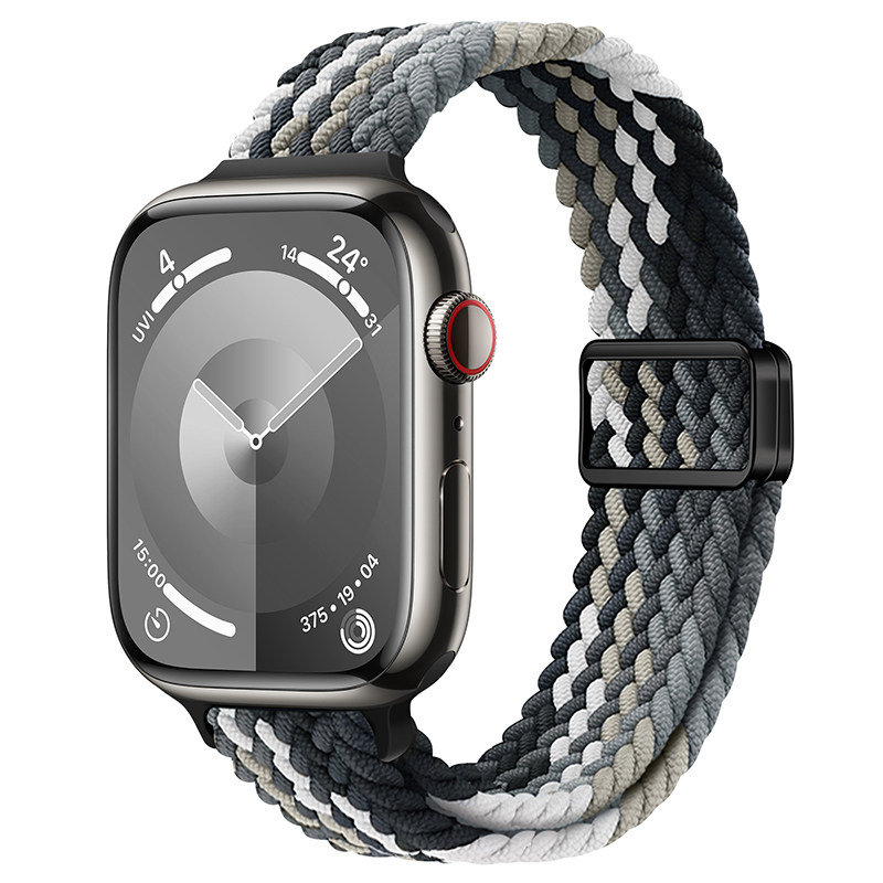 适用apple watch9/10苹果手表表带iwatch8/7/6/5/4代ultra3秋冬新款s11尼龙编织se2小蛮腰替换带s7尼龙s6磁吸图片