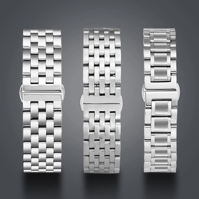 手表表带 钢带男表链代用西铁城浪琴美度卡西欧gt天梭 表带钢带