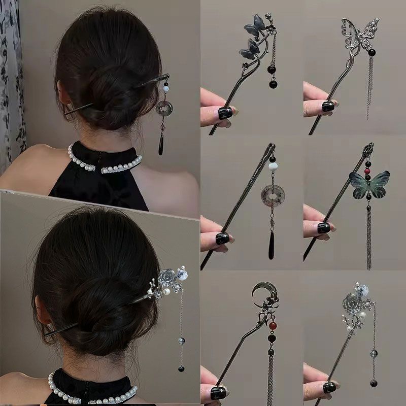 新中式蝴蝶发簪女高级感
