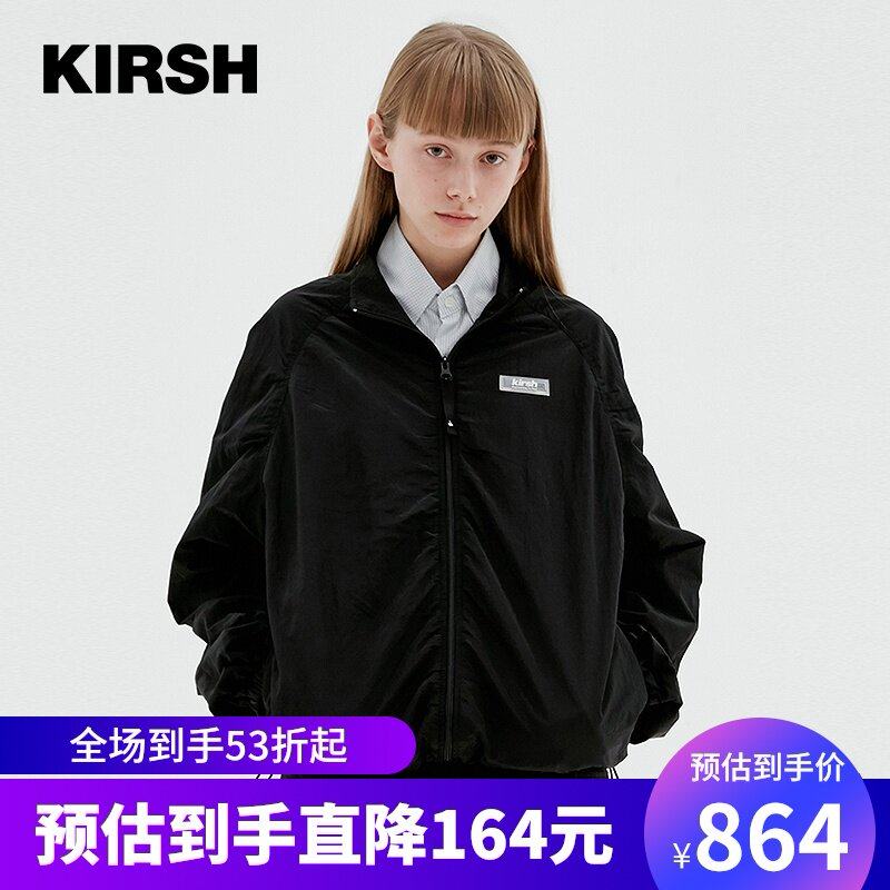 kirsh20年秋冬大樱桃小立领外套长袖拉链开襟宽松通勤韩潮学院风