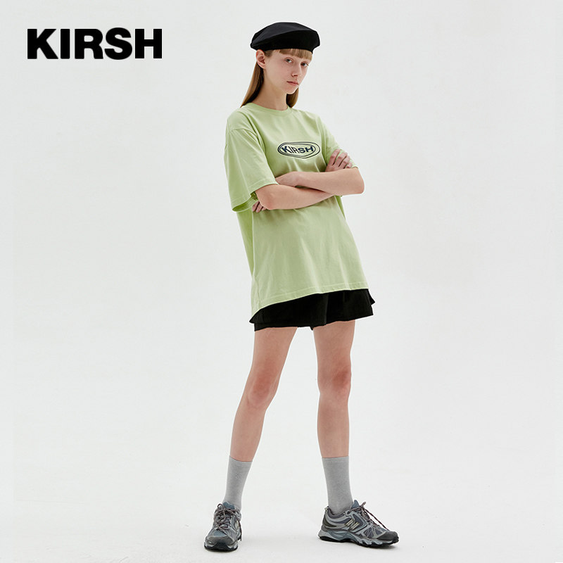 kirsh20年春夏新款大樱桃韩潮少女短袖T恤圆领牛油果绿时尚学院风