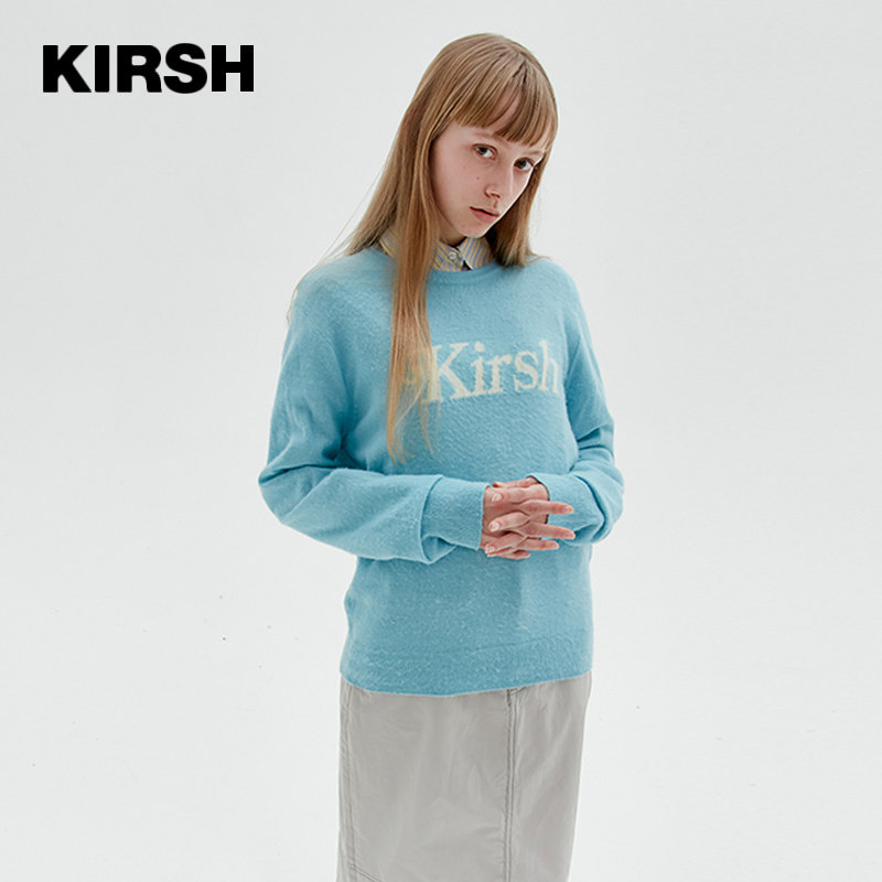 kirsh20年秋冬大樱桃针织毛衣女长袖圆领韩版减龄时尚少女通勤