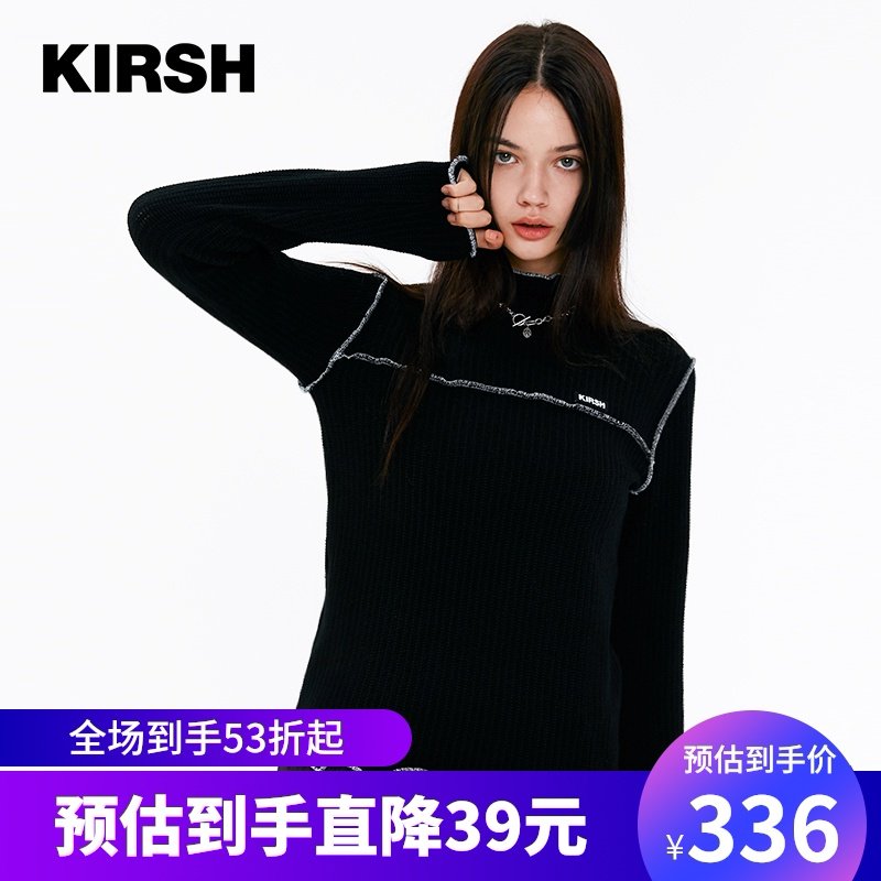 kirsh2020年秋冬新款大樱桃针织打底衫毛衣女半高领通勤潮流时尚