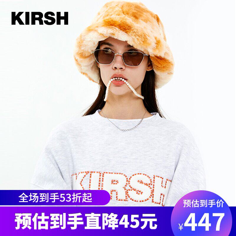 kirsh2002年秋冬新款大樱桃长袖圆领卫衣女宽松显瘦时尚学院风ins