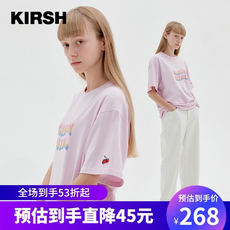 kirsh20年春夏新款大樱桃T恤短袖休闲圆领宽松韩时尚可爱学院风