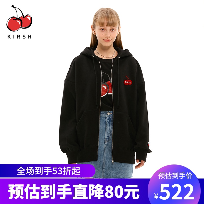 kirsh20年秋冬长袖大樱桃卫衣外套圆领时尚潮流宽松连帽女韩版ins
